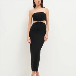 Reformation Black Amaia Midi Dress NWT